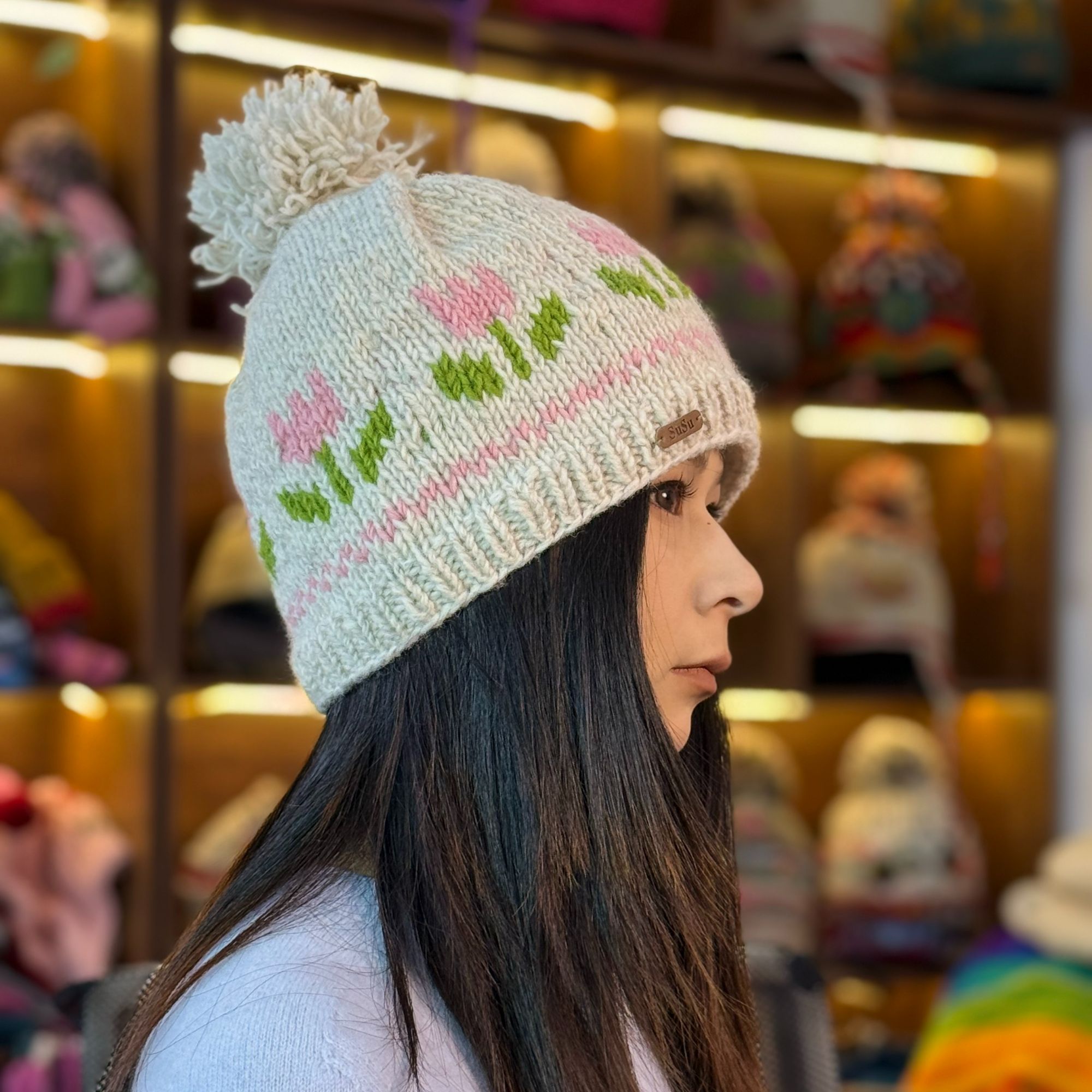 保暖秋冬季秋冬民族冬天手工羊毛针织无檐公主高级帽子冷帽女秋冬