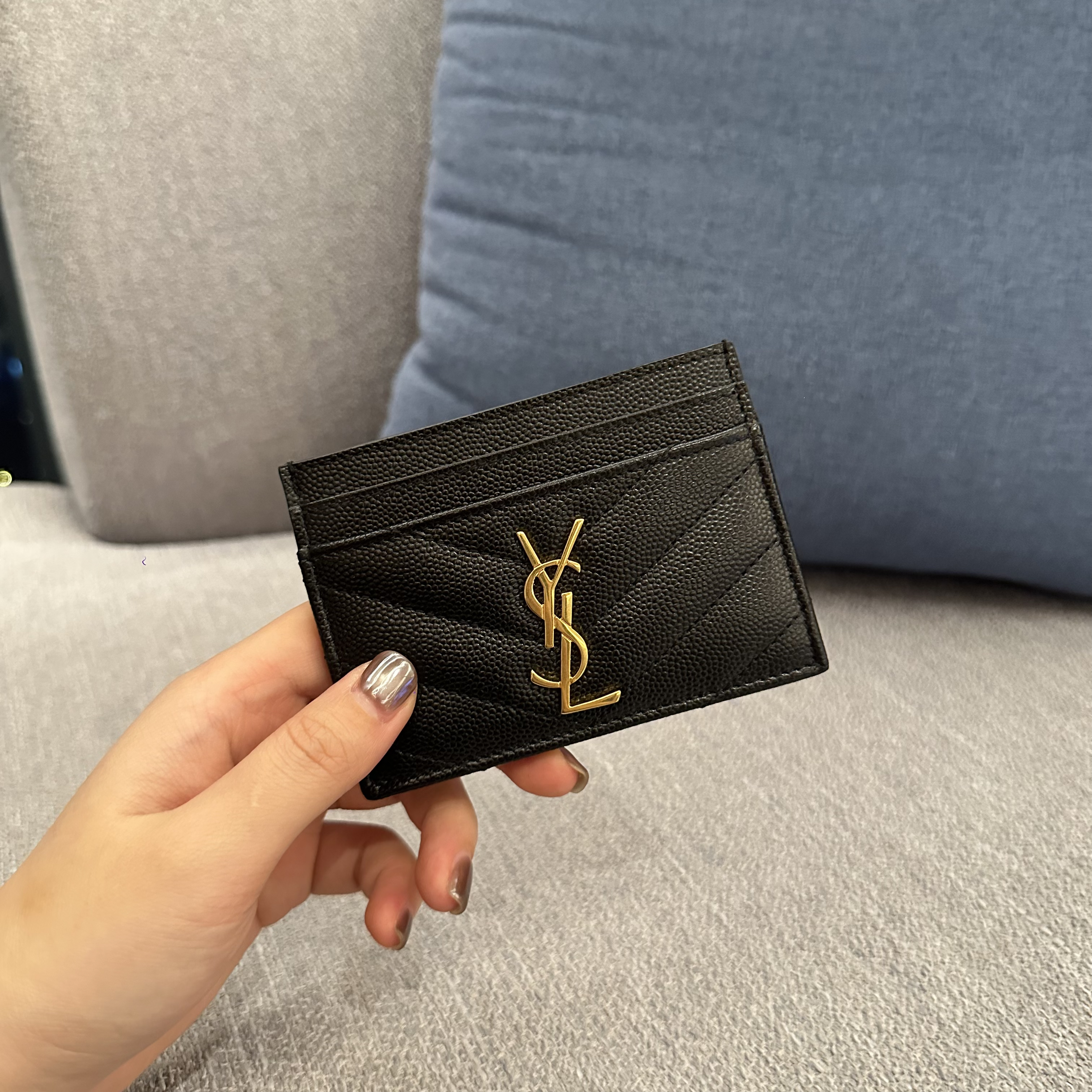 95新 YSL/圣罗兰 99新 圣罗兰鱼子酱黑金卡夹/  18853608