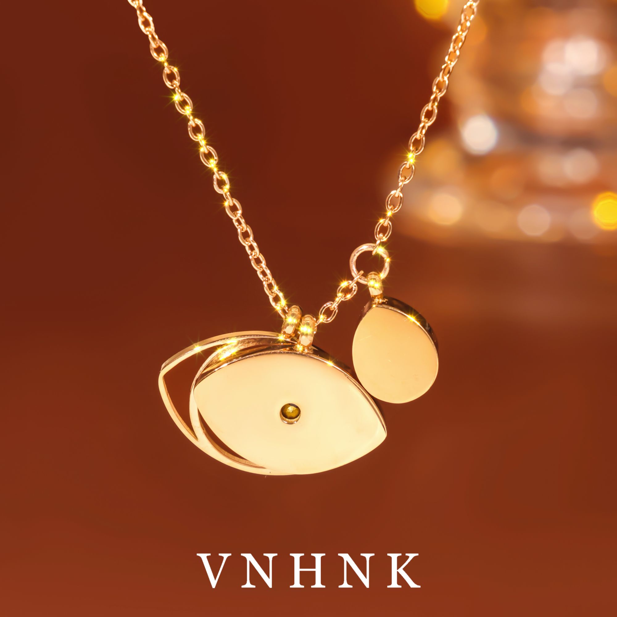 钛钢合成锆石项链 美可儿   T1087   玫瑰色（49cm) 时尚项链