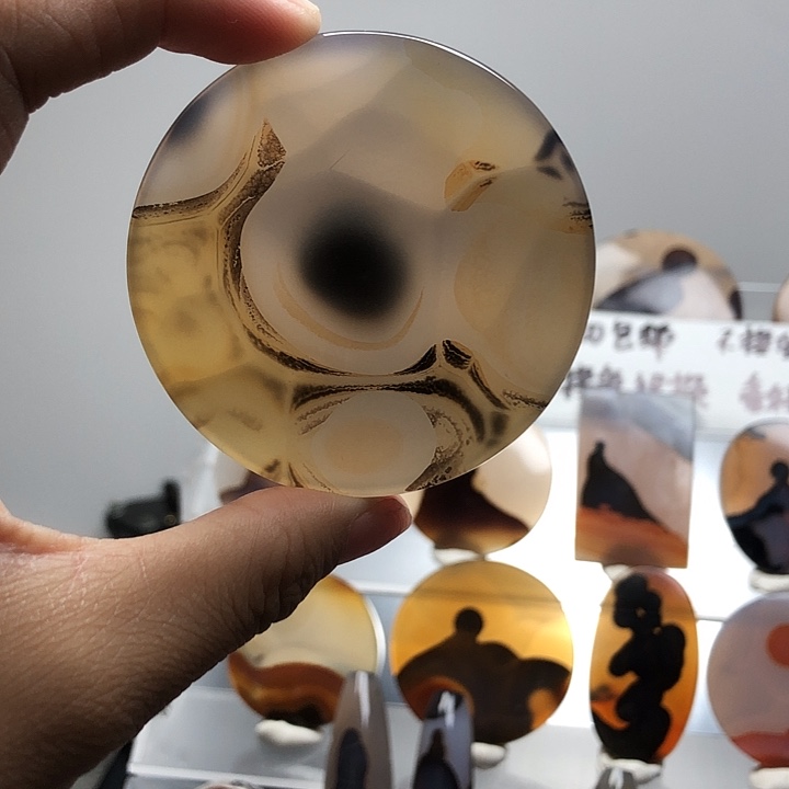 玛瑙/玉髓银S925镀金镶嵌珠宝半成品11