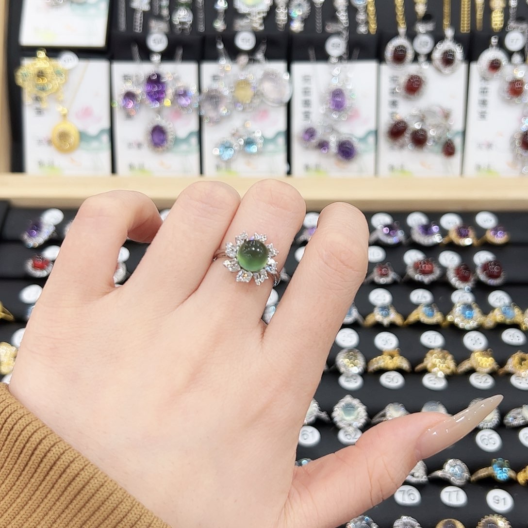 蛇纹石玉戒指合金180戒指