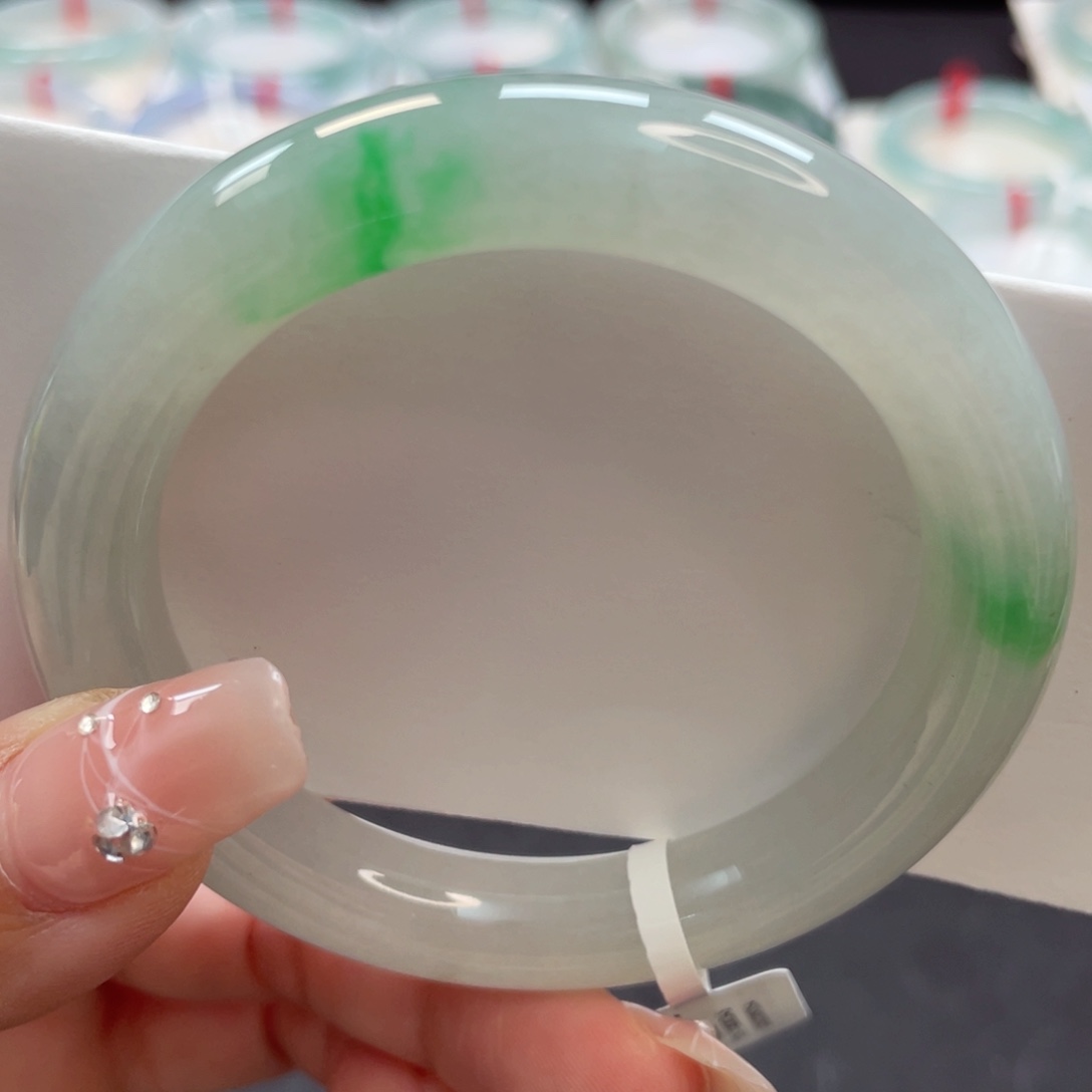 【闪购商品】翡翠未镶嵌手镯51冰润阳春白雪14号