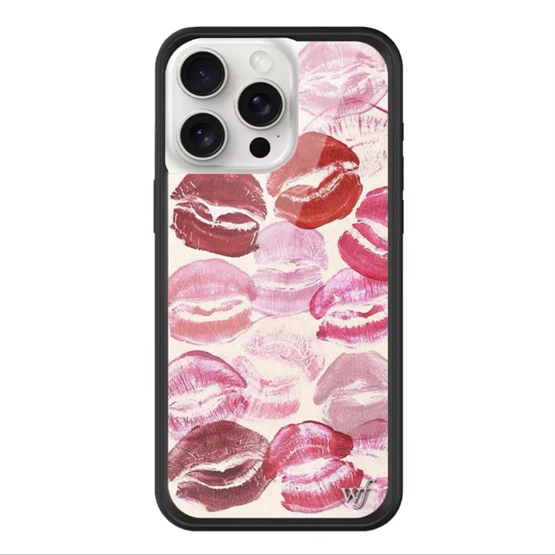 Wildf欧美风时尚唇印黑框【防摔】手机壳适用苹果16/15/14/13系列