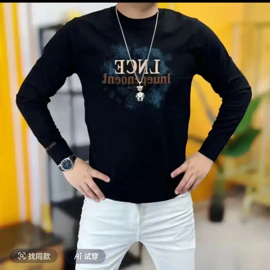 力龍潮牌男士冬季新款高品质针织提花加厚保暖修身弹力毛衣
