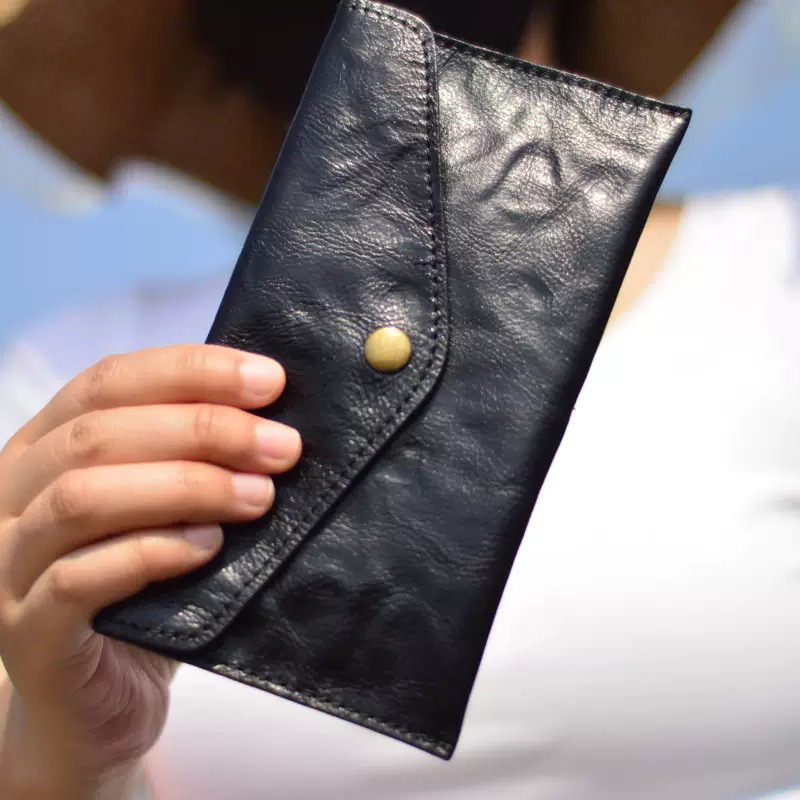 新款女士钱包长款薄款手拿包简约时尚大容量软皮卡包手机包