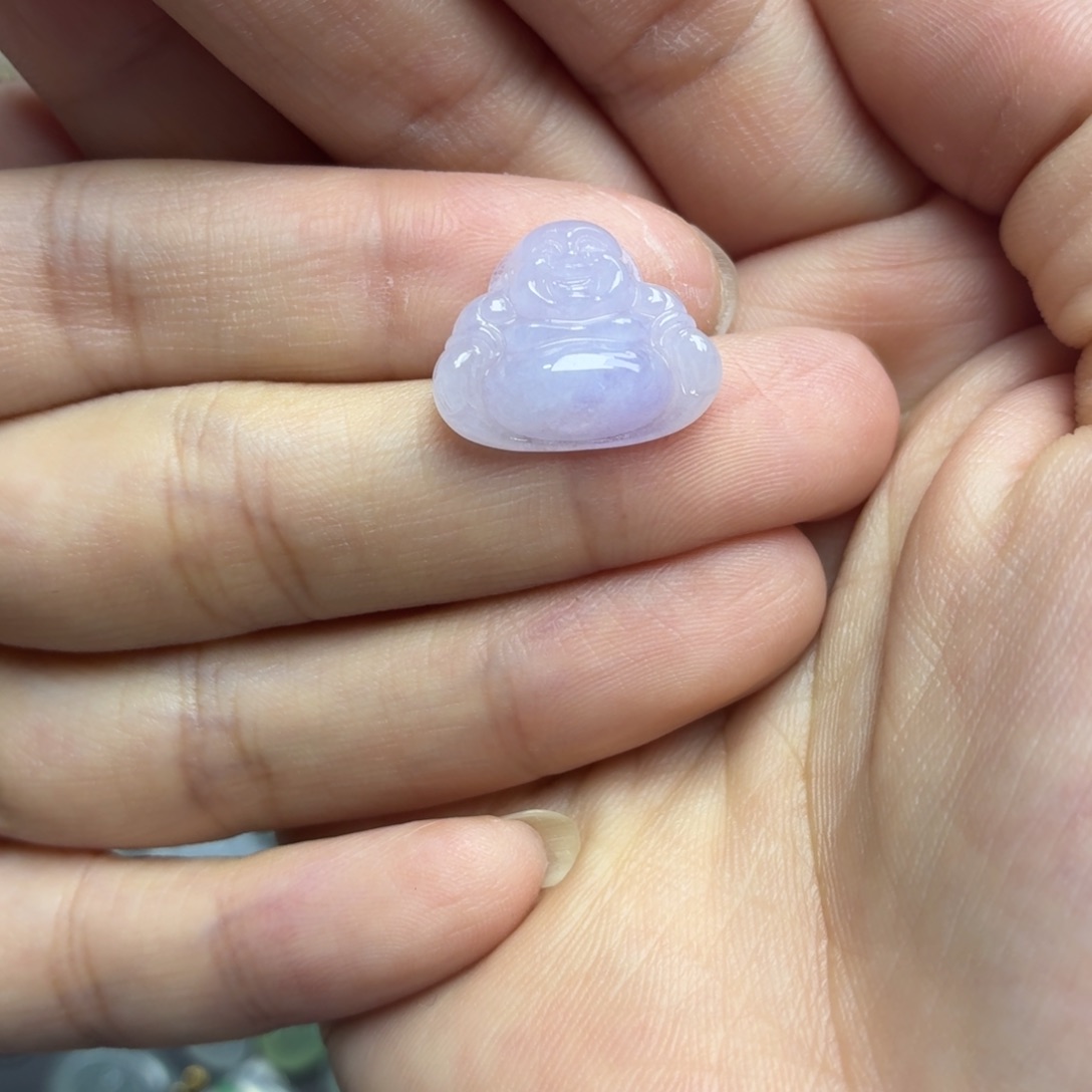 翡翠未镶嵌颈饰紫佛公