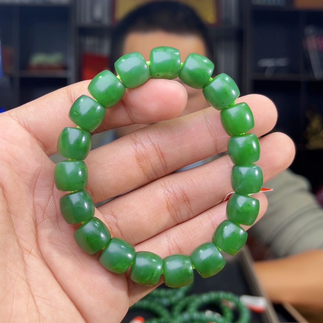 和田玉未镶嵌手串天然和田玉俄罗斯五号矿碧玉料卡11