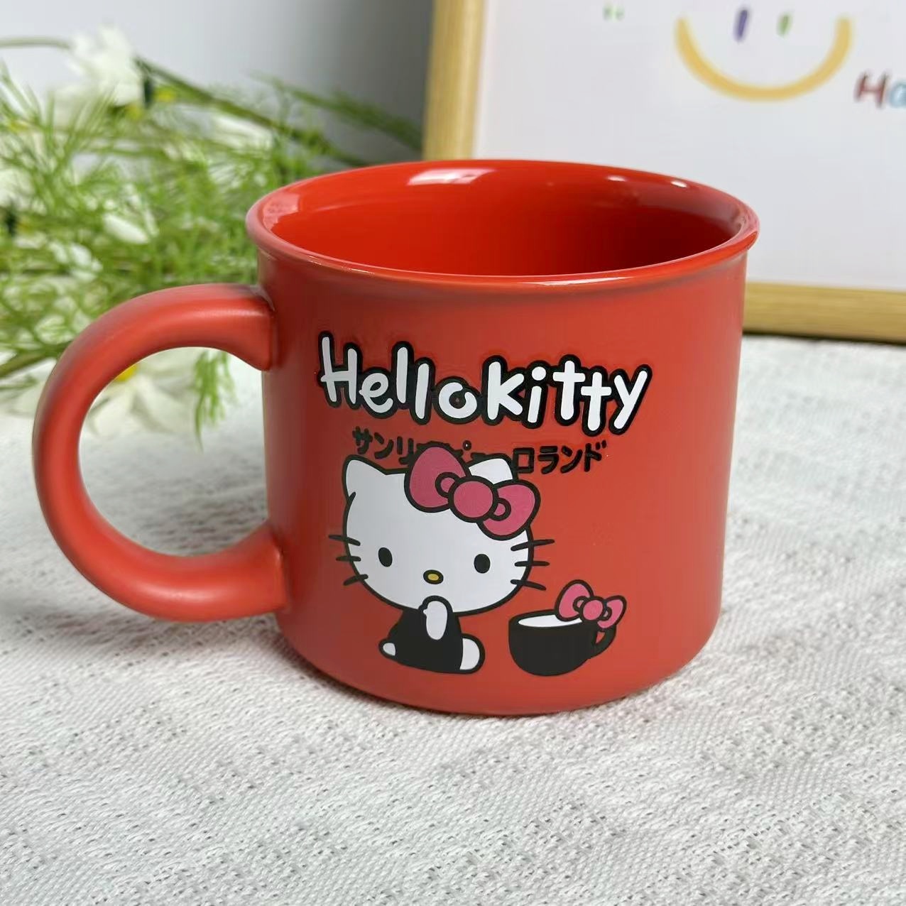 马克杯外贸尾单原单陶瓷杯子kt翻口杯