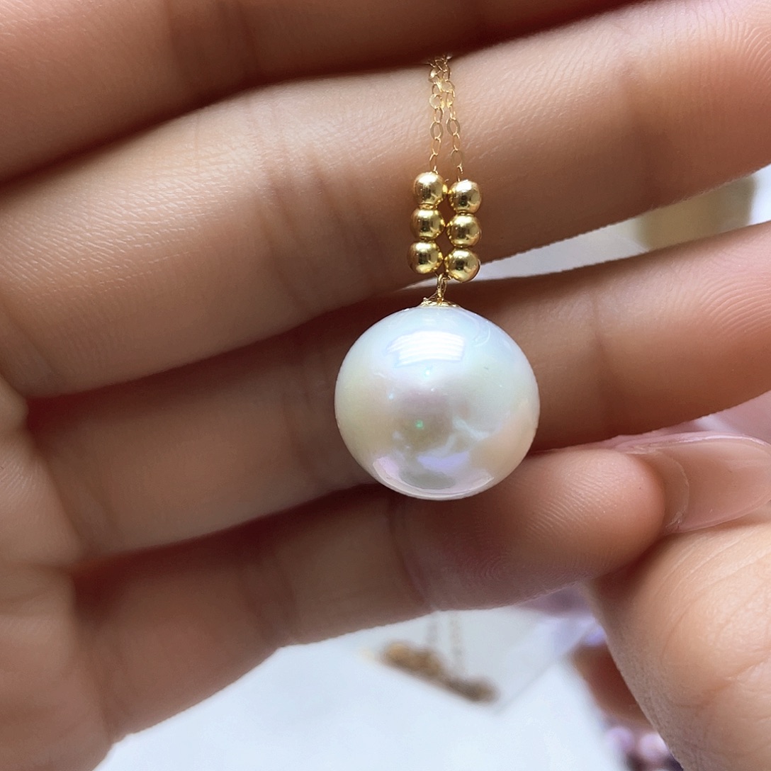 淡水珍珠颈饰18K金镶嵌