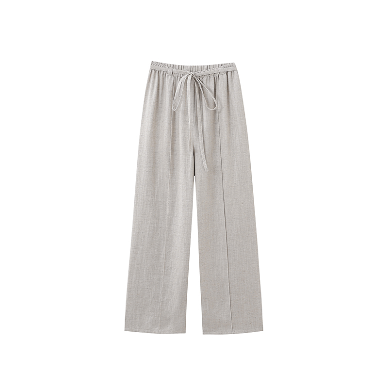 【100砂洗亚麻】亚麻休闲裤简约宽松直筒垂感运动休闲裤