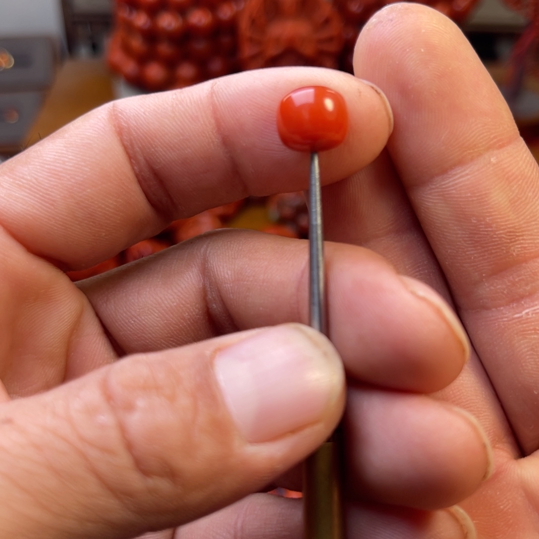 南红玛瑙未镶嵌川料精工老型单珠卡10mm