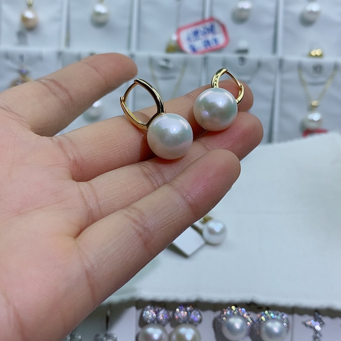 银S925镶嵌淡水珍珠耳饰点**果