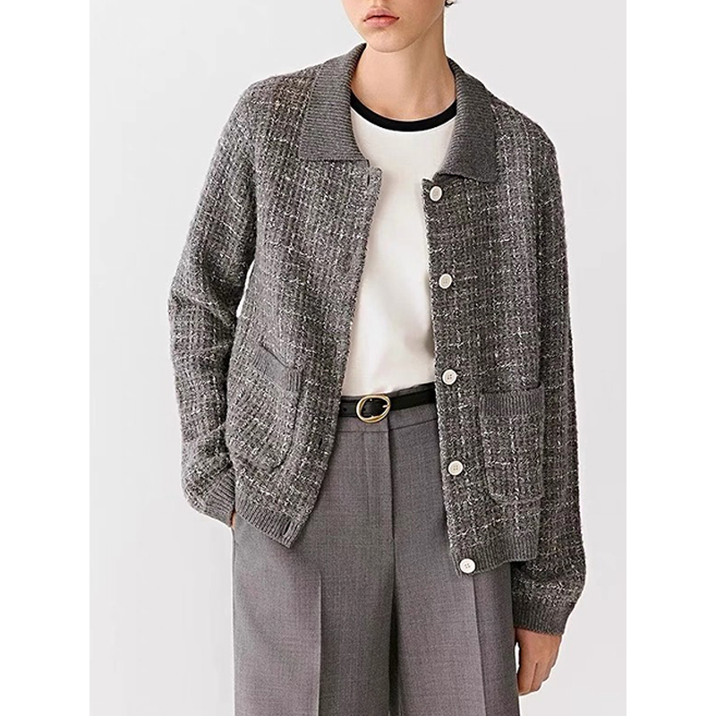 原单非市面货！”小禾羊毛羊绒混纺纱“针织开衫小香风 C739