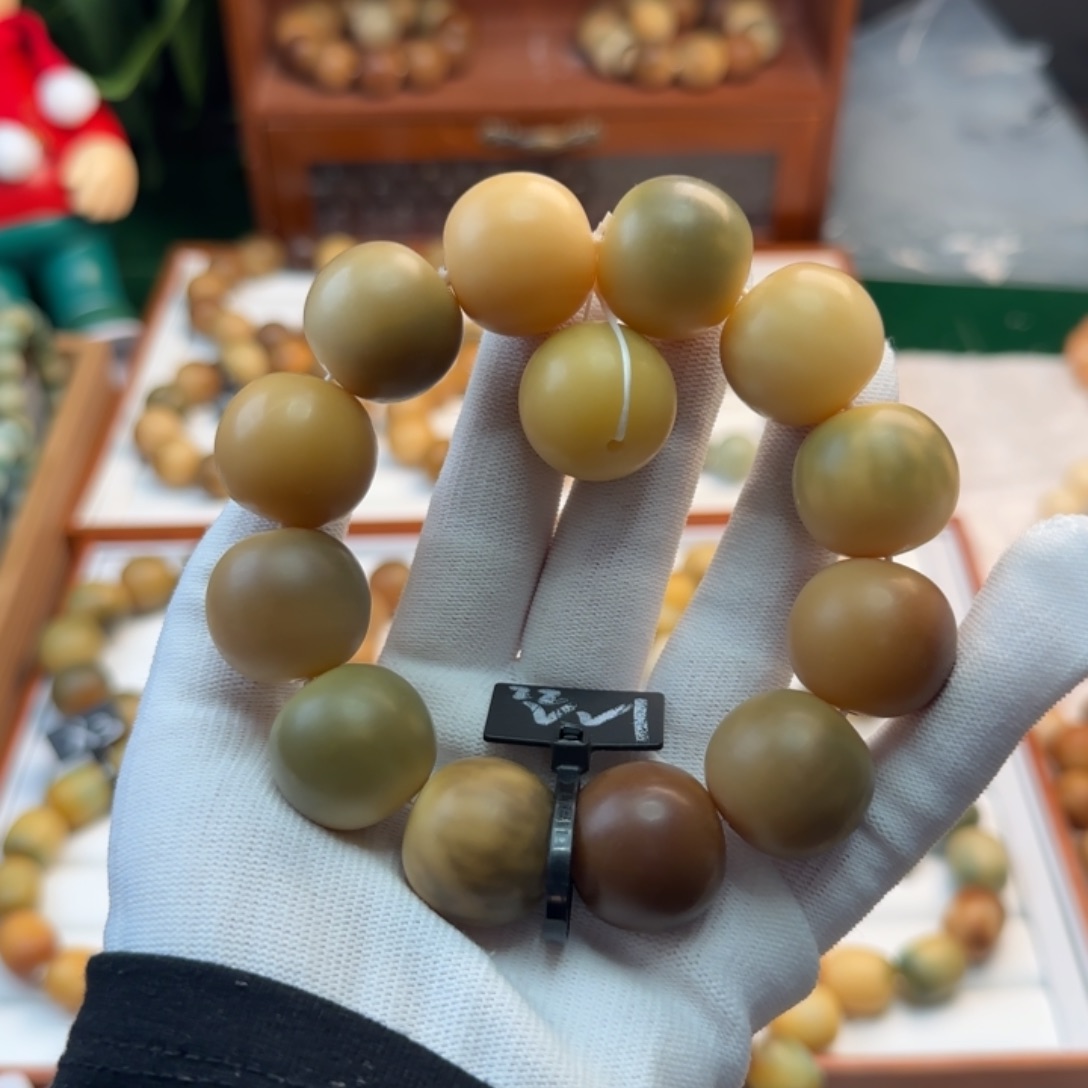 菩提根/象牙果手串卡22苹果干磨微微瑕