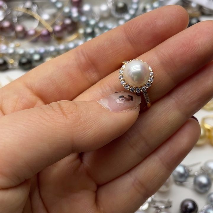 海水珍珠戒指银S925镶嵌