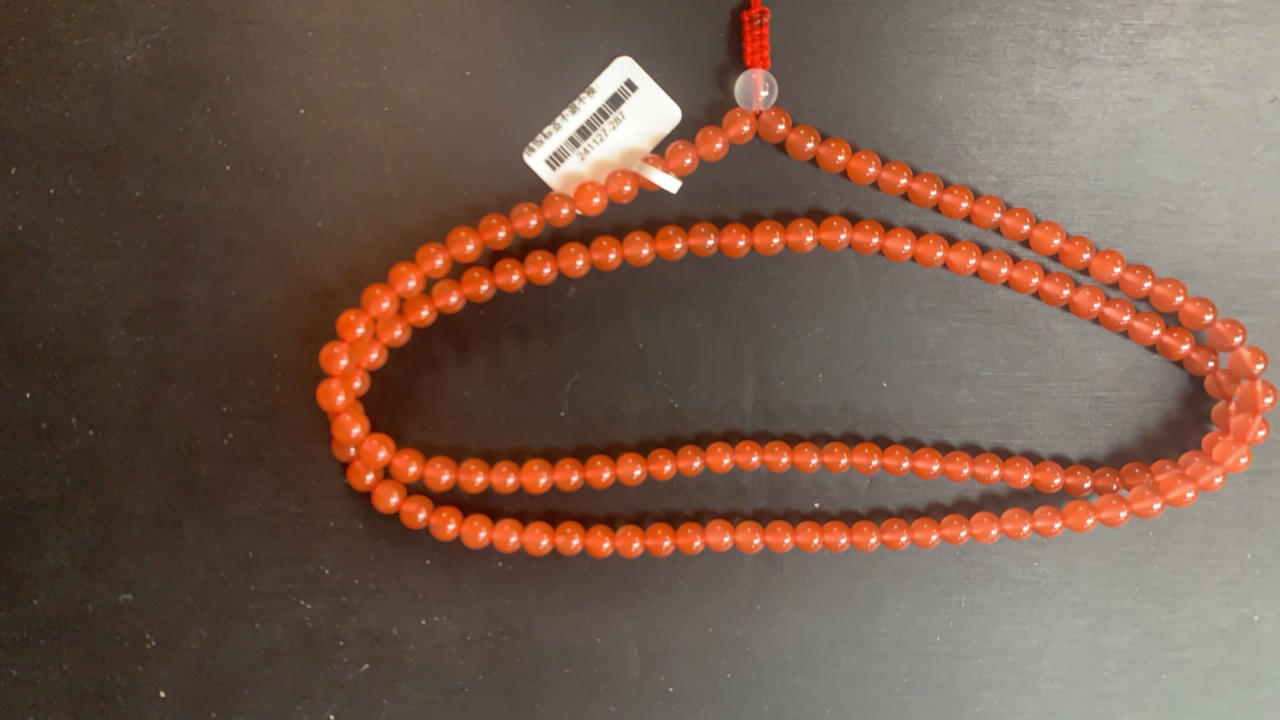 天然原矿南红冰红5mm多圈108