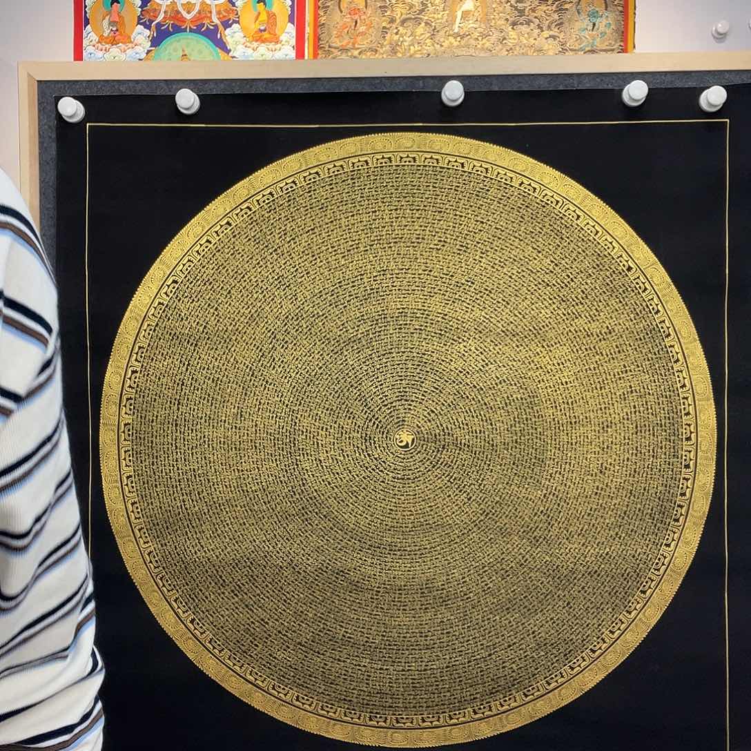 鼎***牧卷轴画纯手绘唐卡六字 1米 剩余款