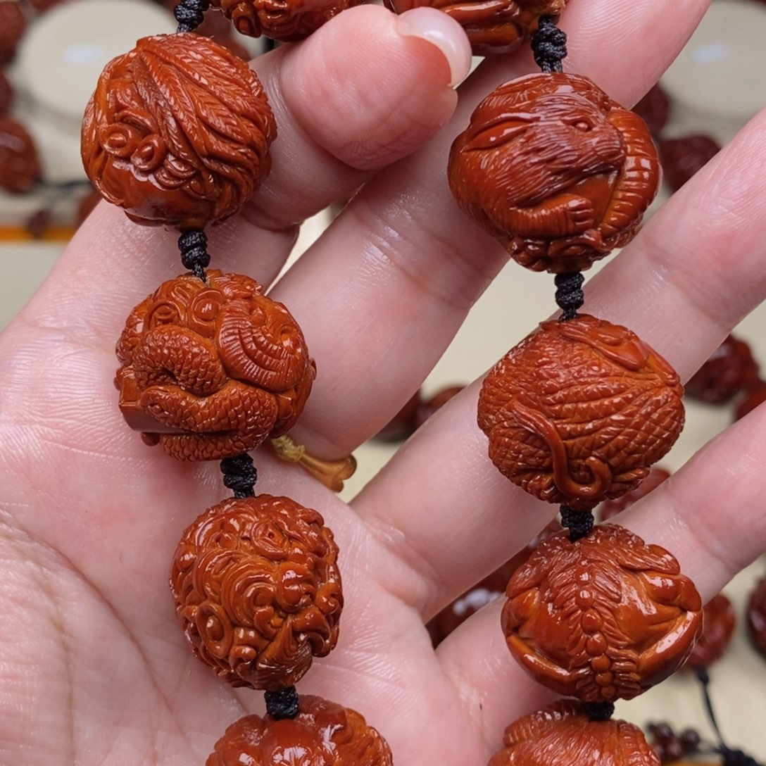 橄榄核吊坠虎*雨十大瑞兽