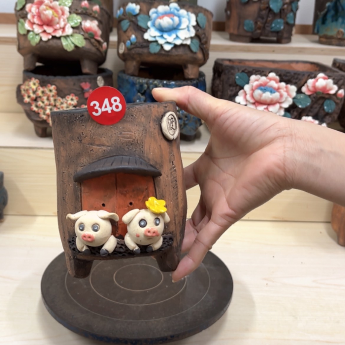 【闪购商品】紫砂花盆348号内口8.5外高14