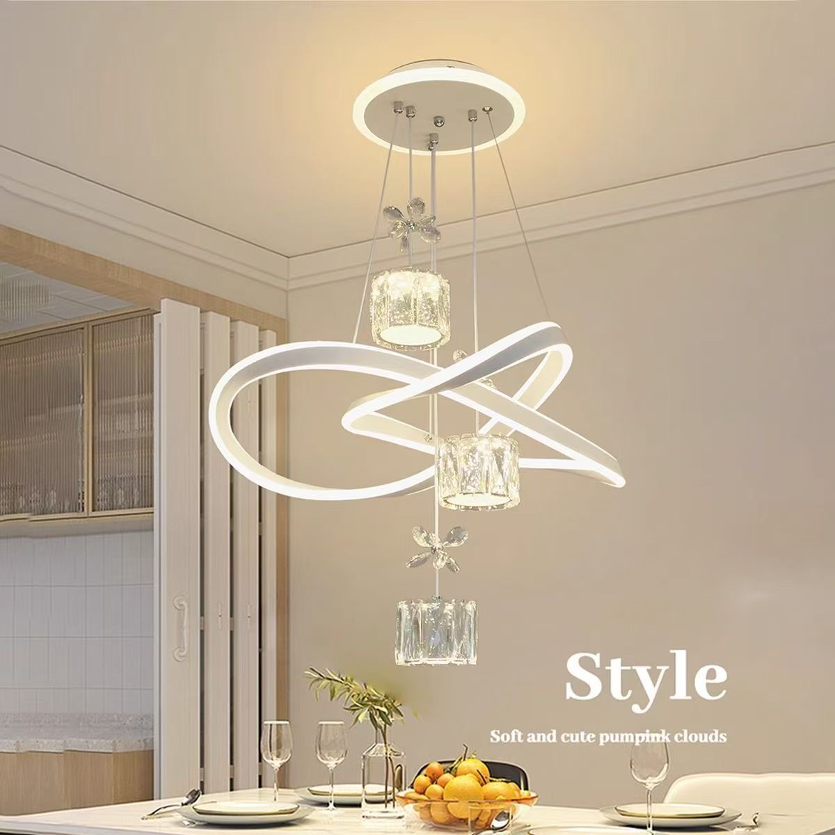 乌市现代简约吊灯莫比乌斯环轻奢家用大气餐厅创意个性书房吧台灯