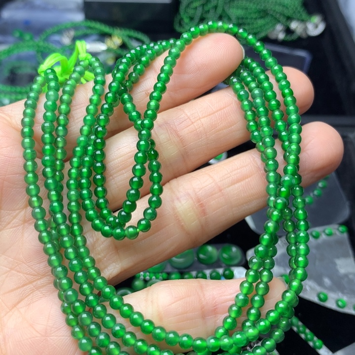 翡翠未镶嵌颈饰小米珠2串