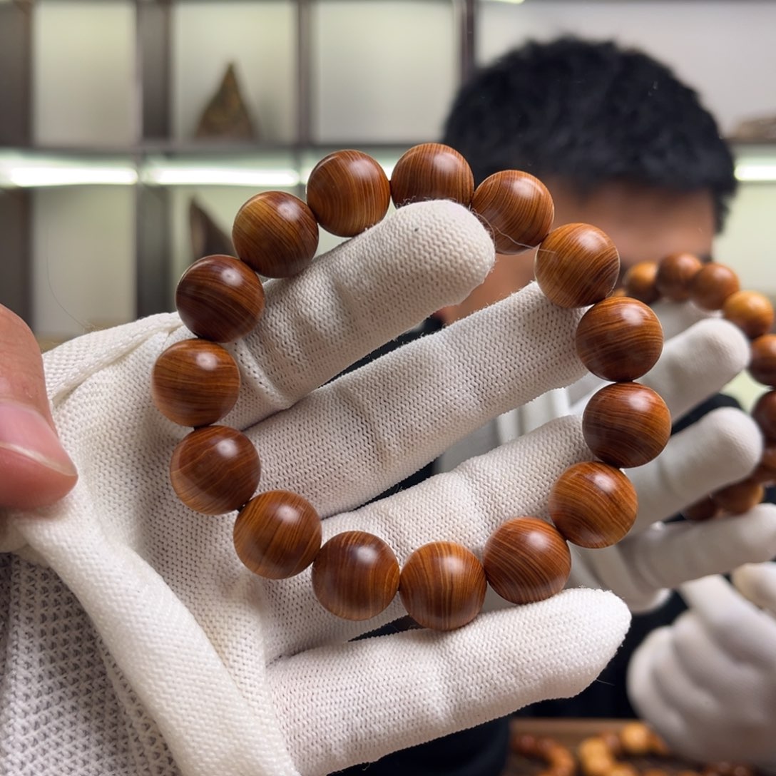 柏木（崖柏）手串/手链15黑油顺纹泥膏料