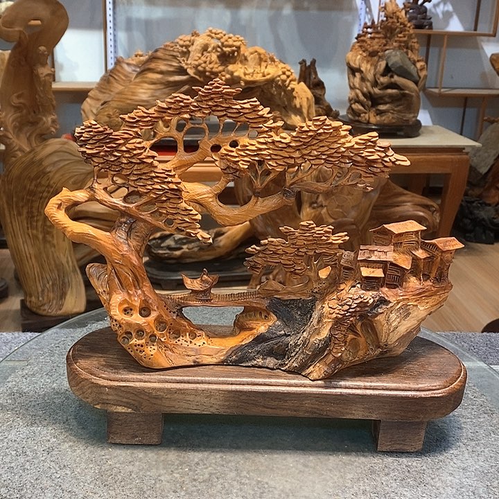 柏木（崖柏）黑油山水