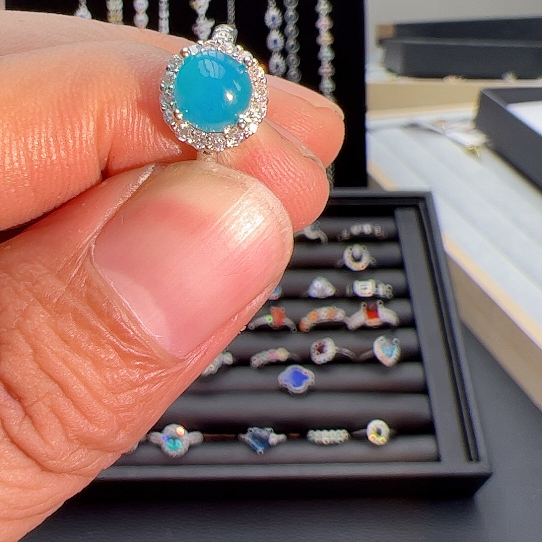 水晶戒指银S925镶嵌1121