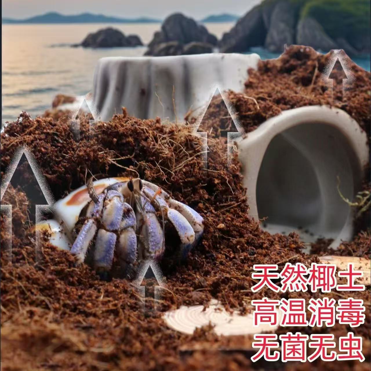 寄居蟹专用免泡椰土垫材保温保湿透气爬宠饲养用品