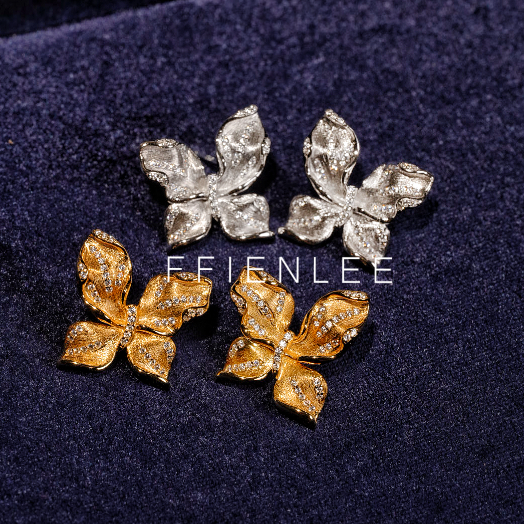 925银合成锆石耳饰 <云雀羽翼>轻奢小众设计耳饰女款气质精致耳环