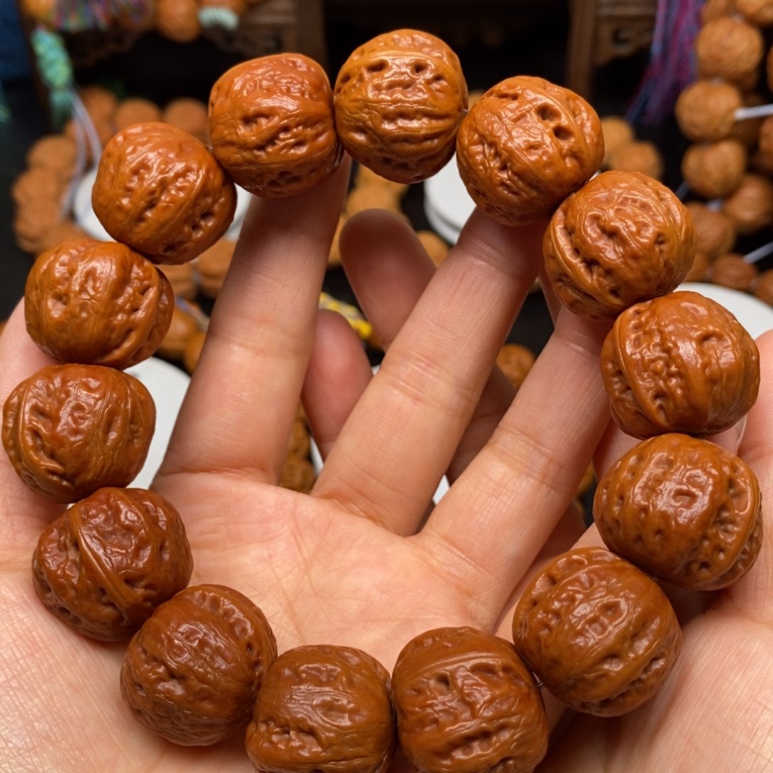 桃核手串南瓜墩，