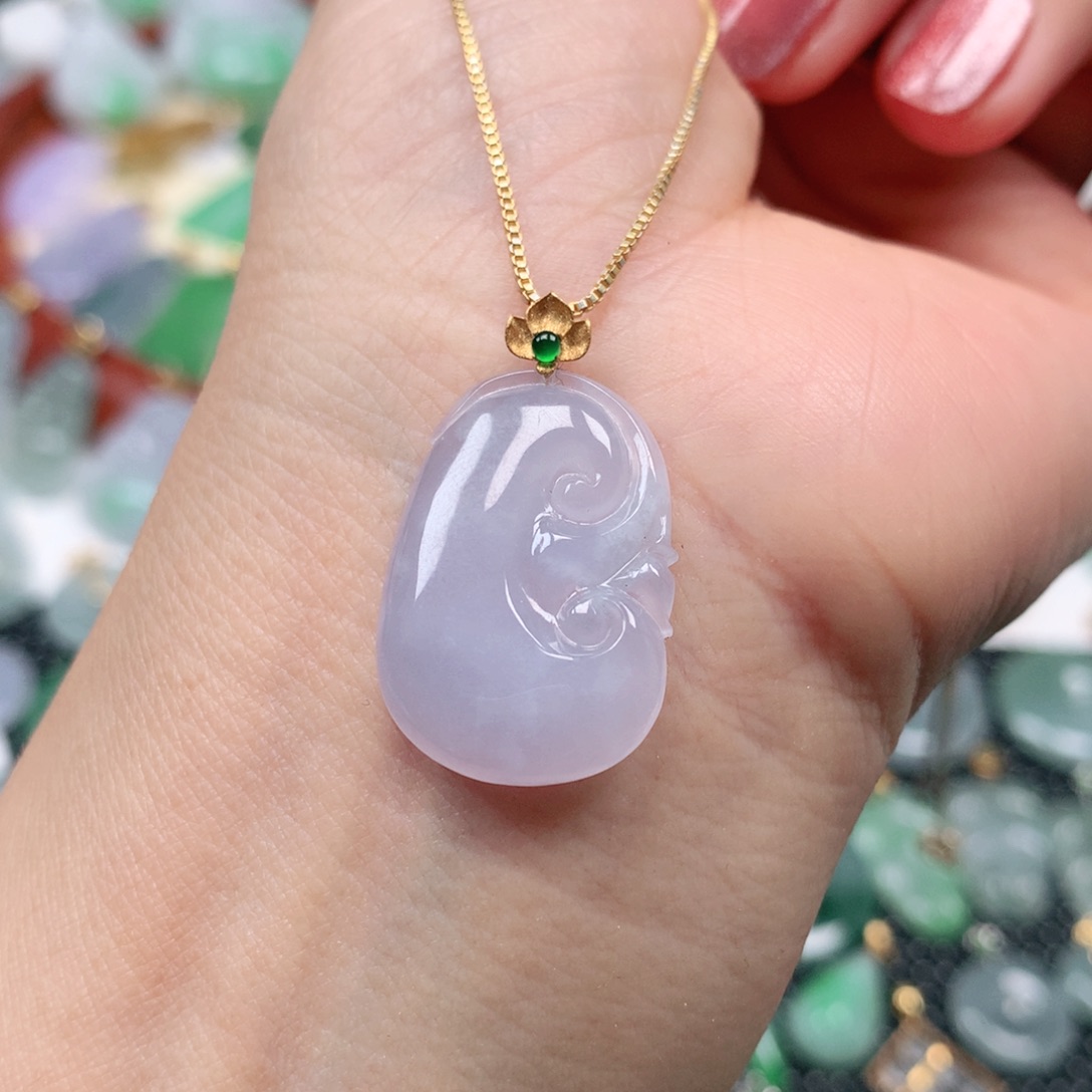 【闪购商品】翡翠吊坠(不含链)18K金镶嵌