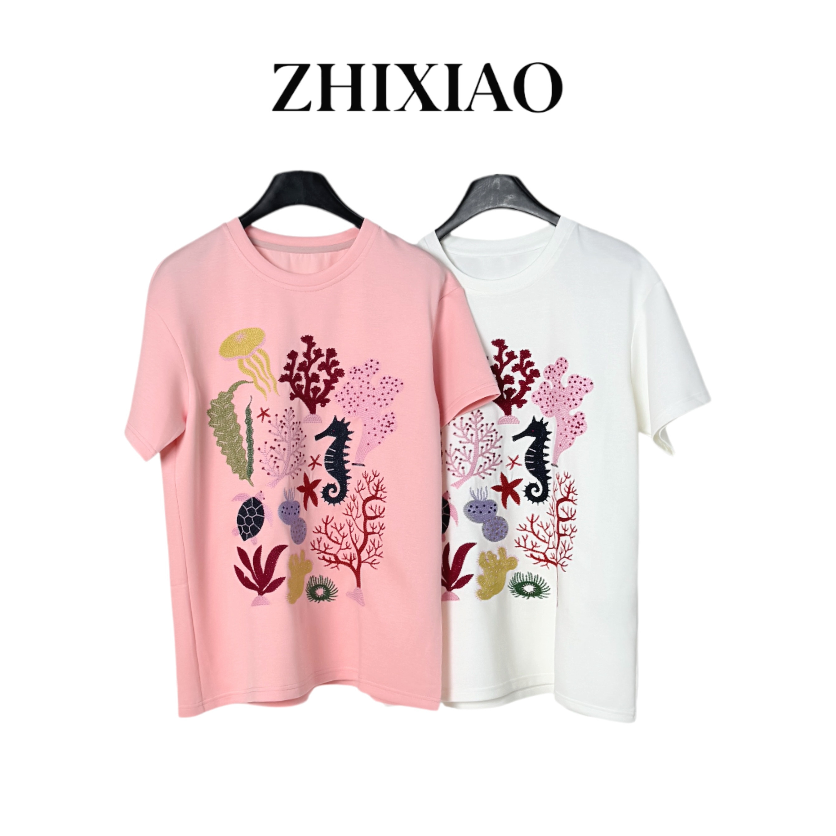 【ZHIXIAO】夏季新款：重工刺绣短袖33154