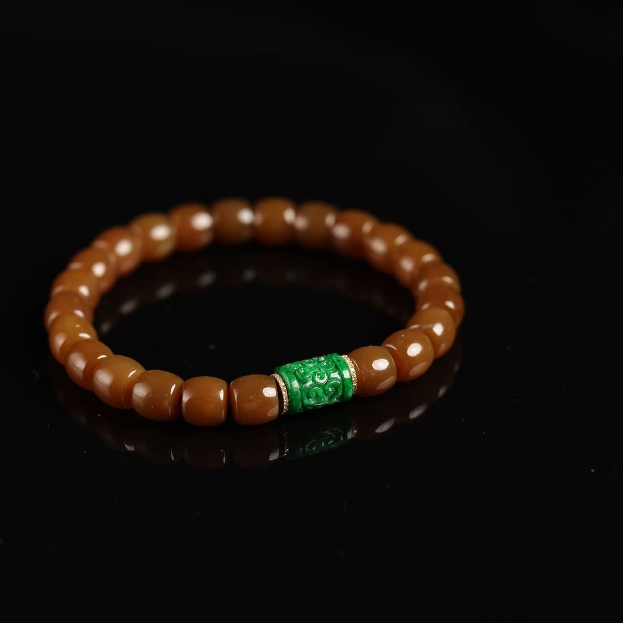 本真 | 冷松 | 严选精品和田玉糖玉全糖直切手串