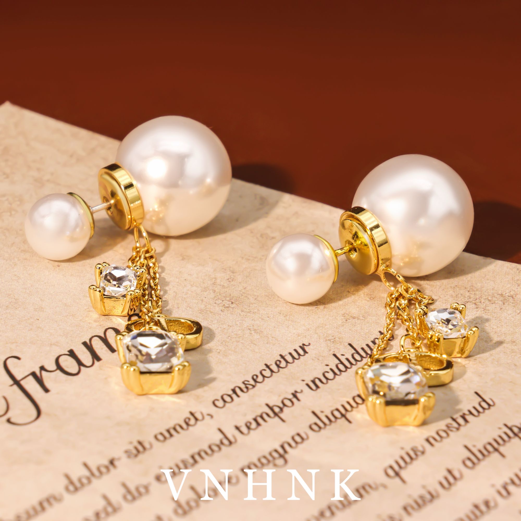 铜合金仿珍珠耳饰 美可儿    H284    白色（14mm6mm)精致耳环