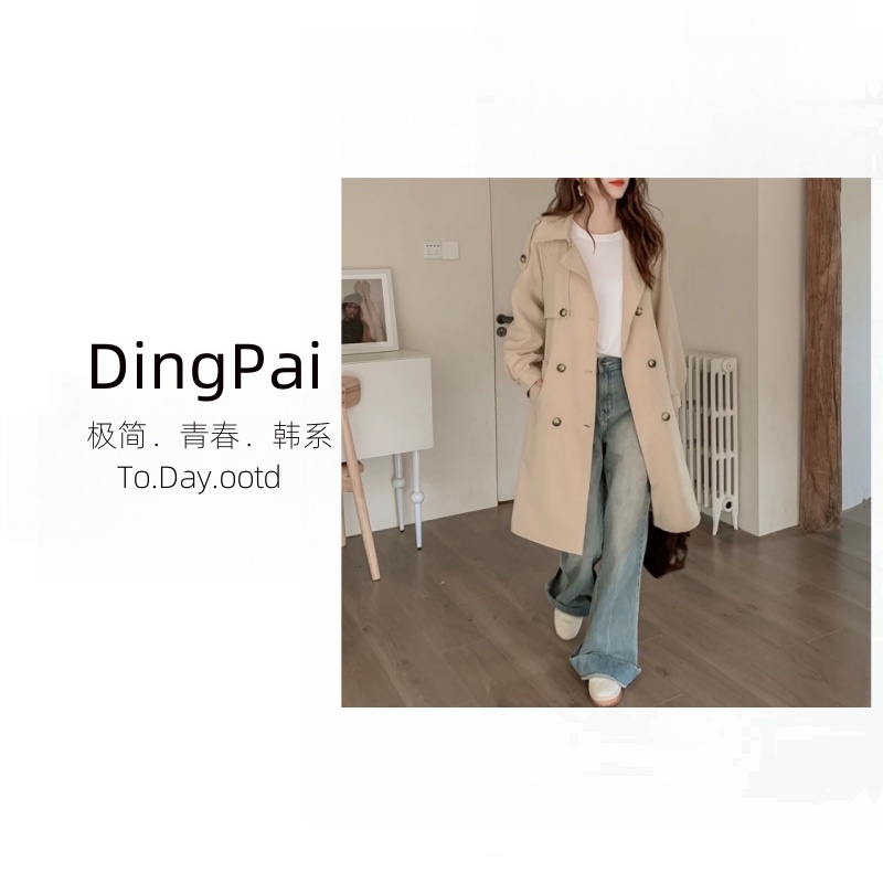 DINGPAI-「轻暖和风」韩国单！25春季新款简约显瘦复古风衣HT-A9001