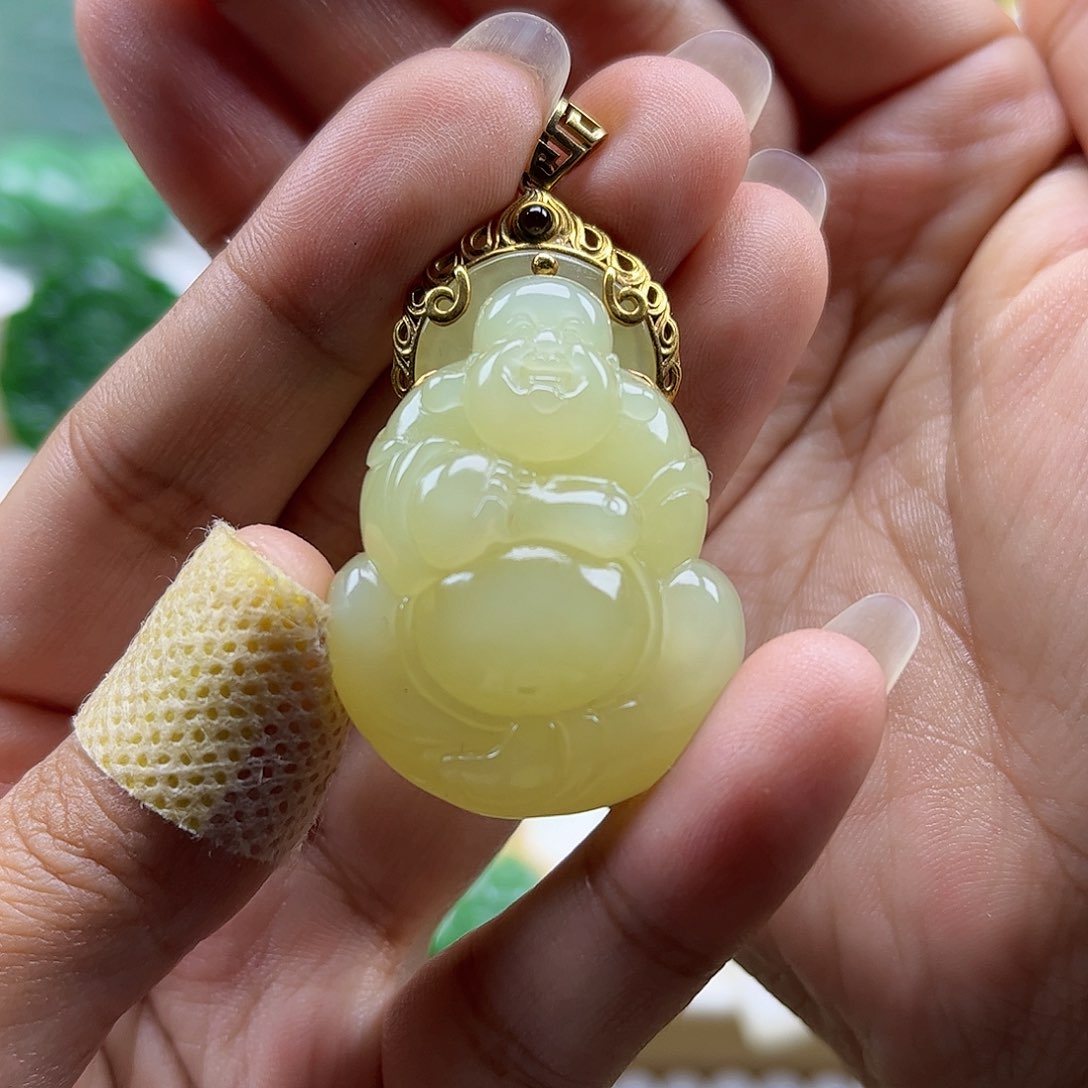 和田玉银S925镶嵌颈饰