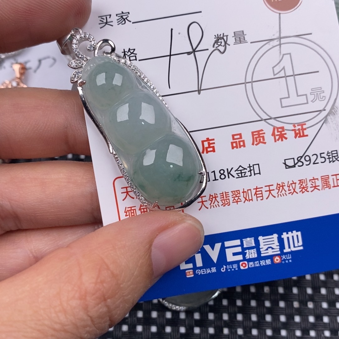 ****.翡翠银S925镶嵌颈饰