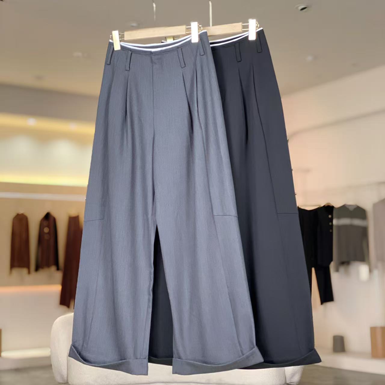 MeraxMer酷飒高腰显瘦垂感阔腿裤·时尚百搭新款大阔腿筒裤宽松