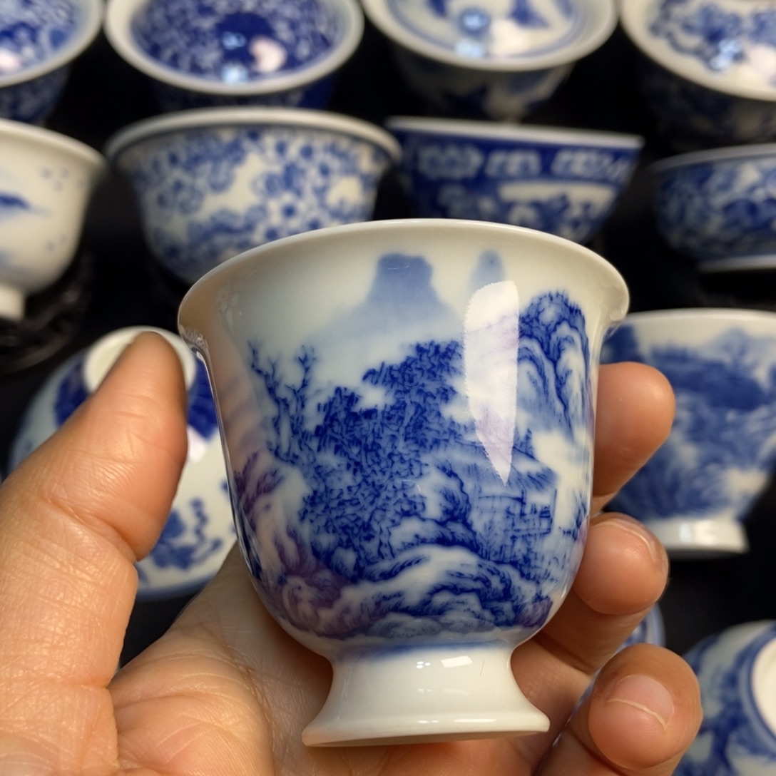 陶瓷柴小号高足铃铛杯