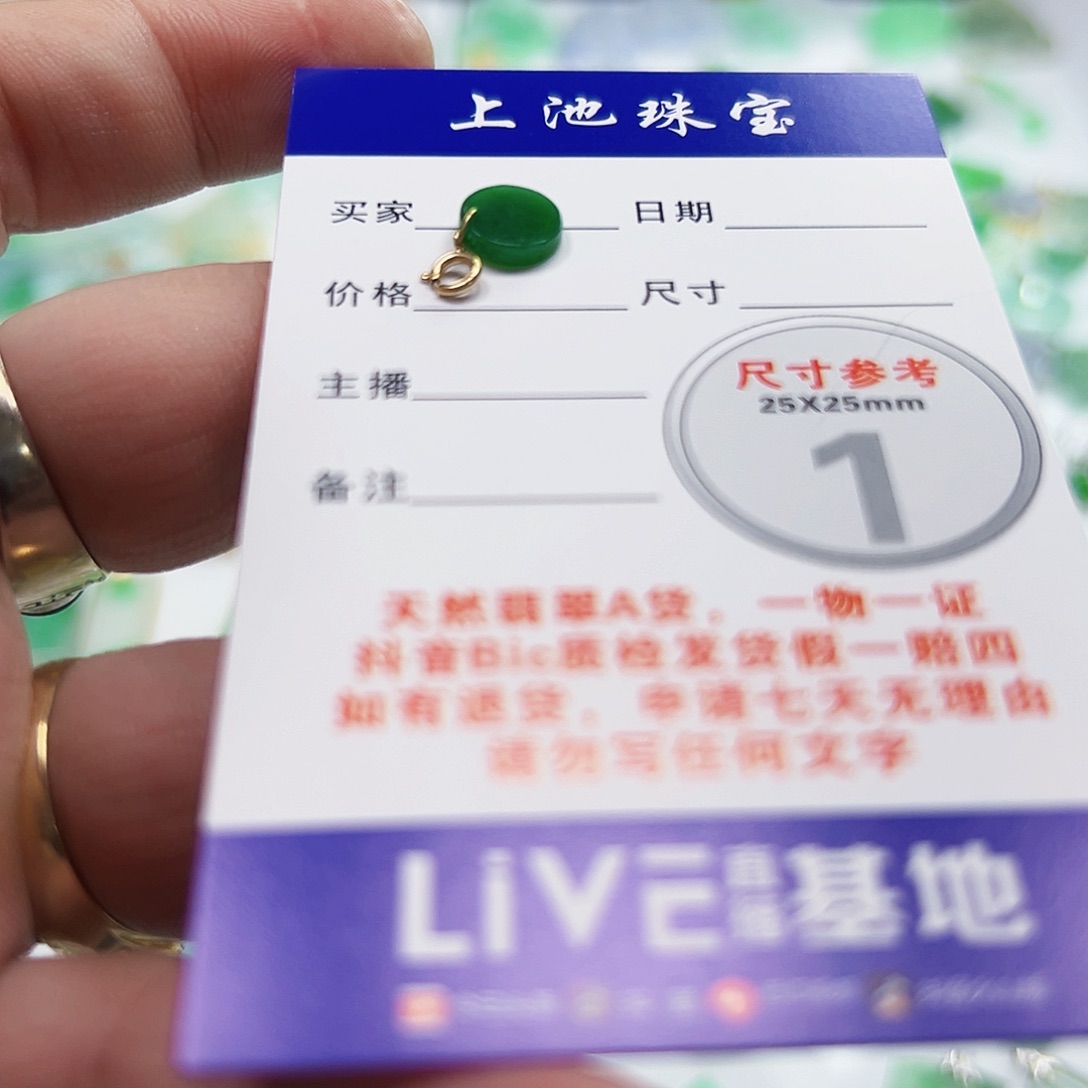 翡翠项链18K金镶嵌*‍***翡翠