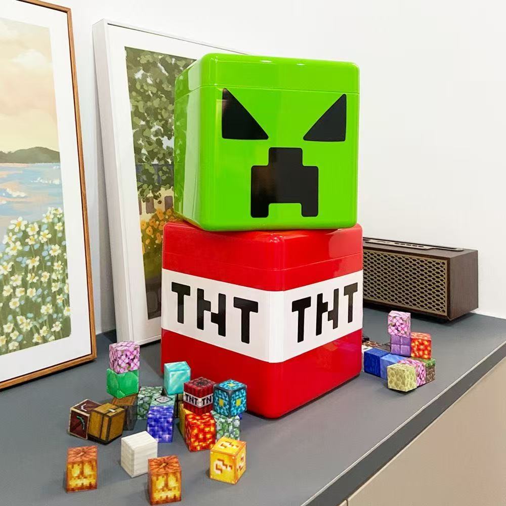 我的世界tnt收纳盒积木收纳箱大容量积木课桌桌面个性收纳盒