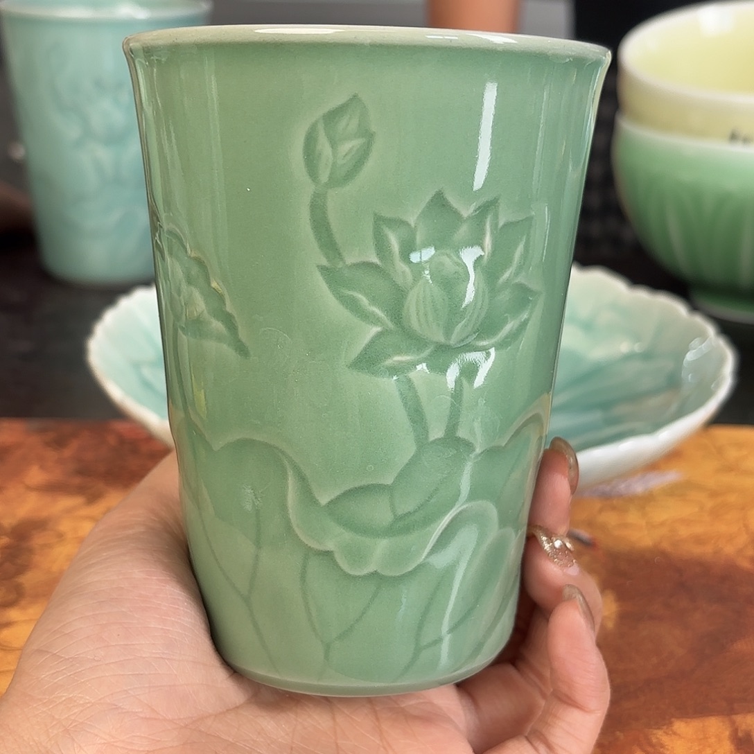 龙泉云间青瓷小米茶器