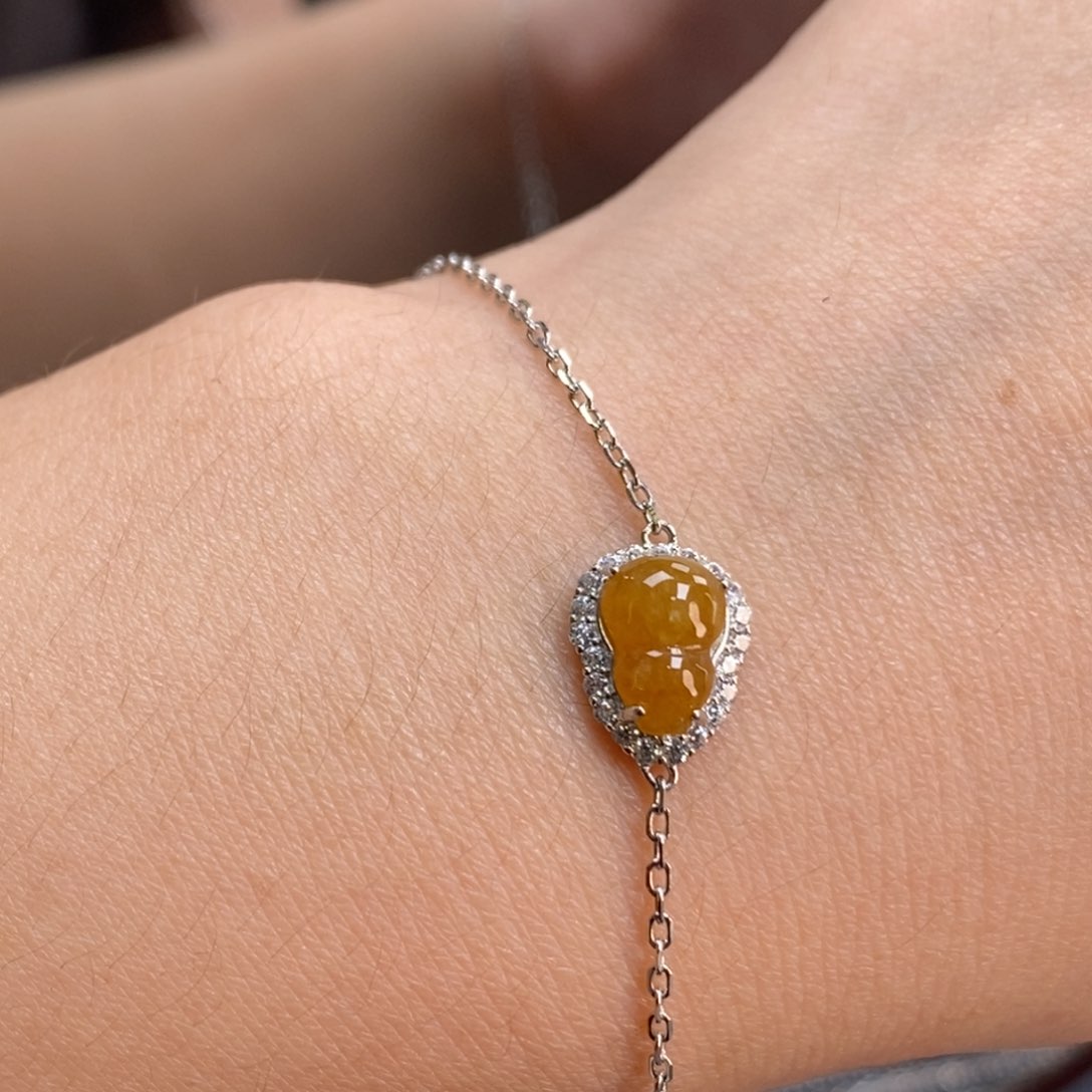 颈饰银S925镶嵌翡翠净货17056