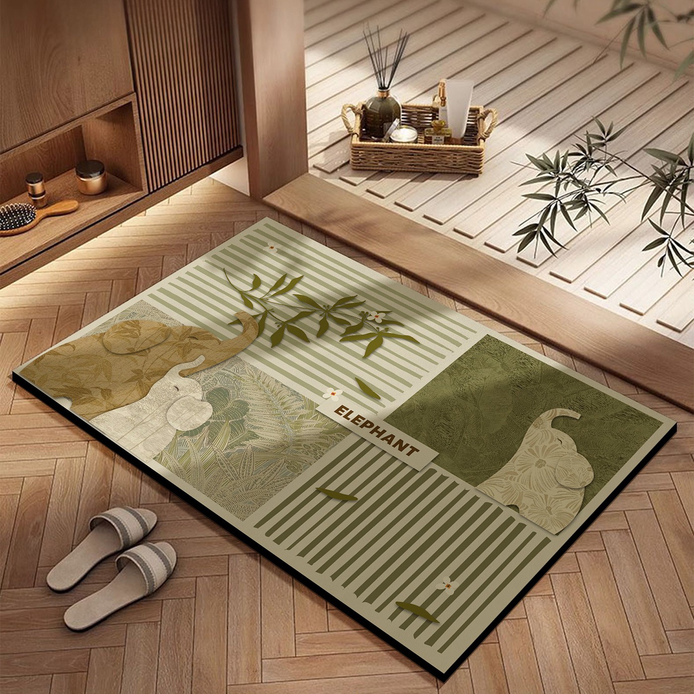 吸水硅藻泥垫浴室防滑脚垫家用卫生间门口踩脚垫厕所加厚防滑地毯