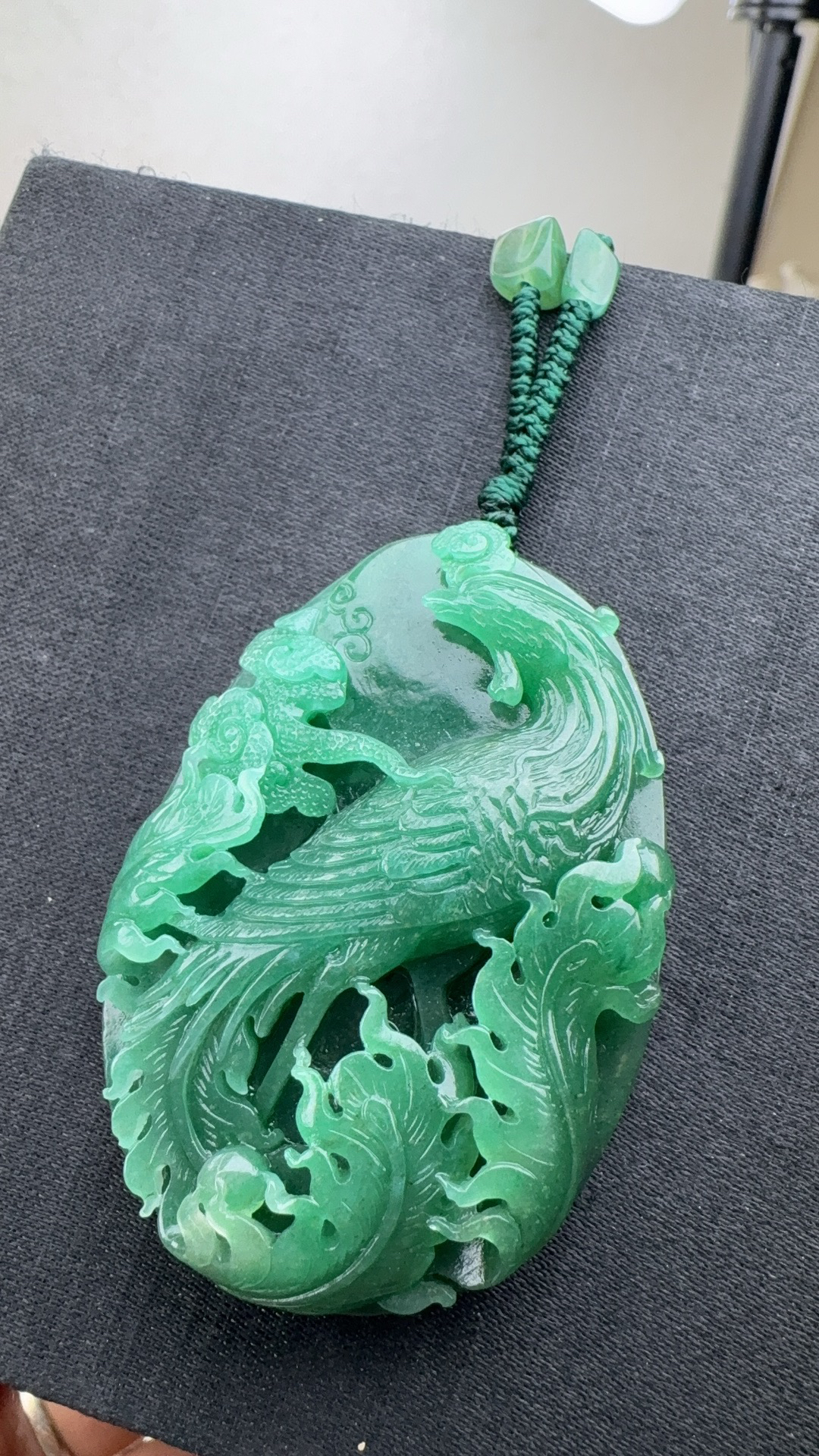 南阳独玉精工龙凤牌吊坠实物冰透水润长58宽40厚12送新婚夫妇首选