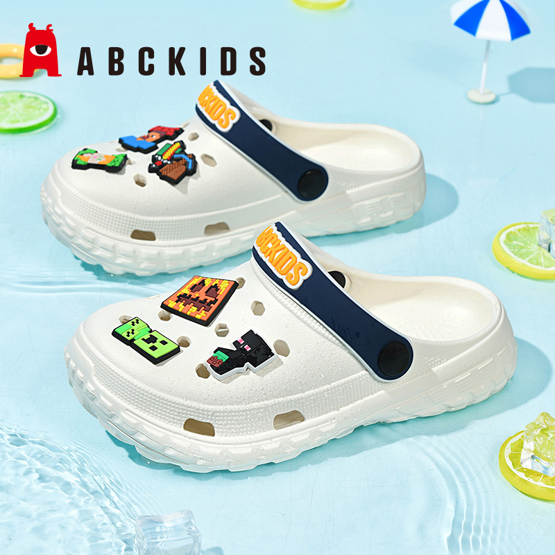 ABCkids儿童洞洞鞋夏季新款卡通我的世界男童凉拖鞋休闲沙滩鞋子