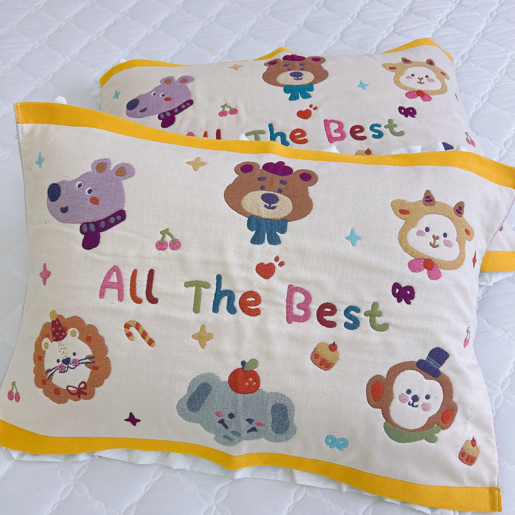 【生日会】全棉加厚纱布枕巾一对