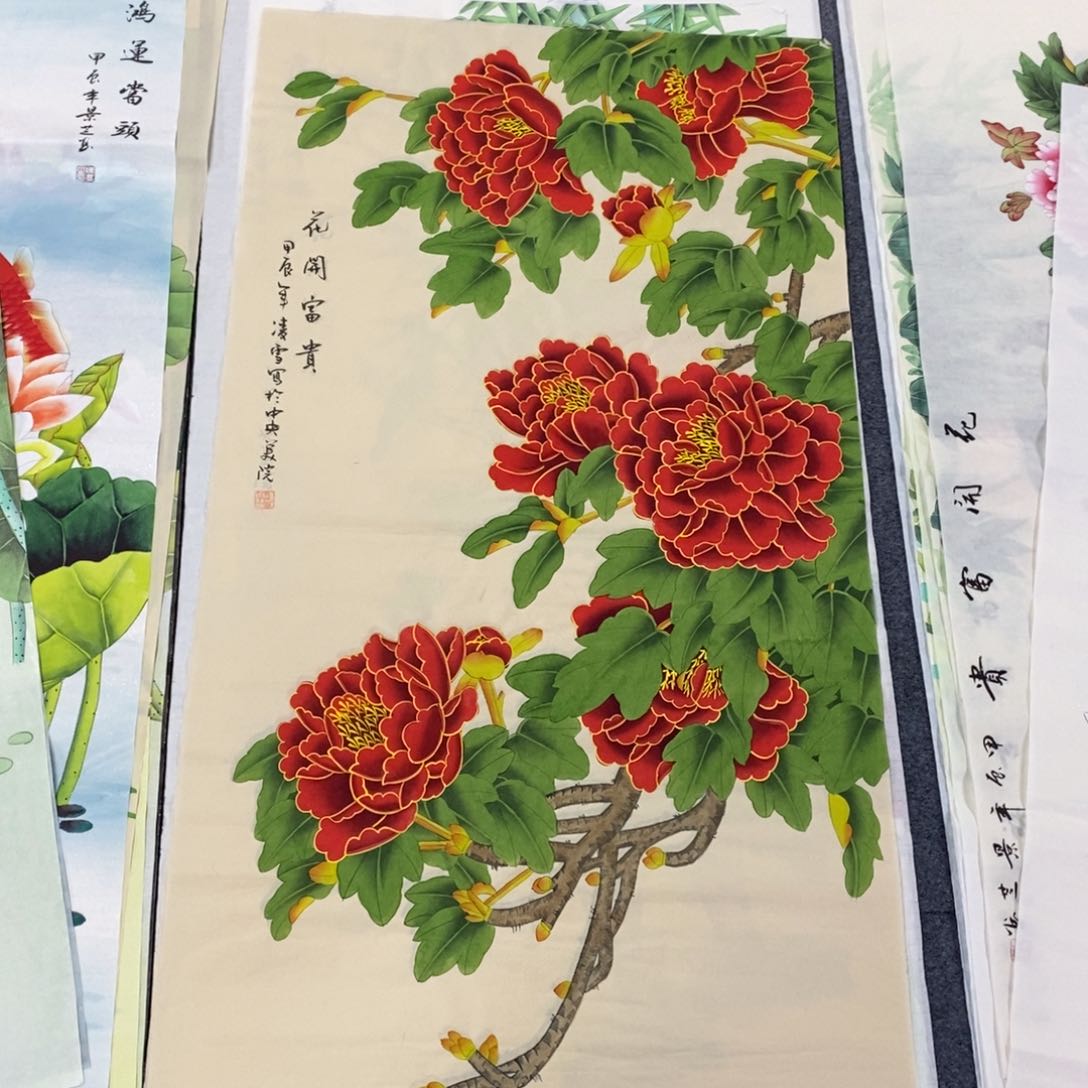 国画尺寸140✖️70四尺手绘工笔