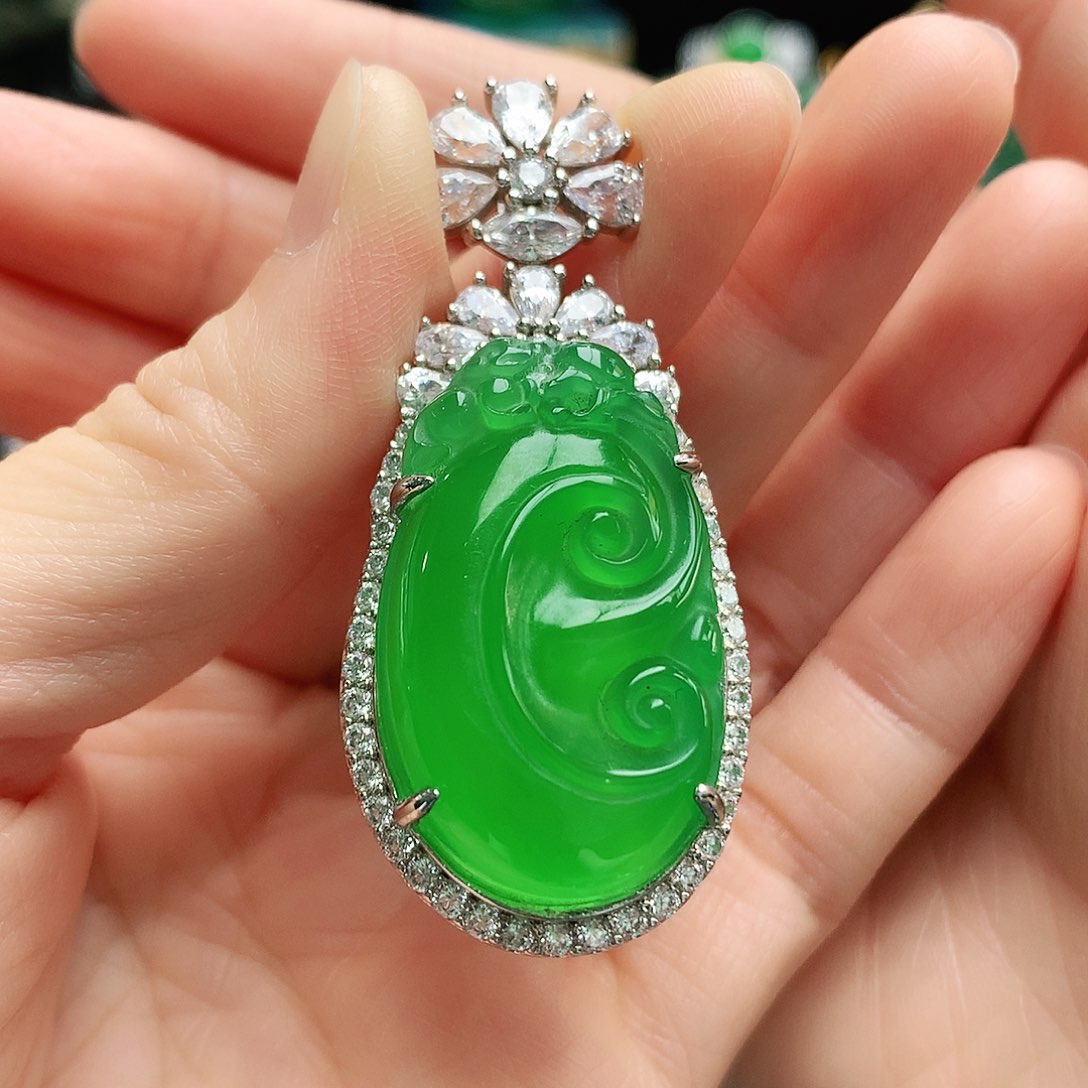 玛瑙/玉髓吊坠银S925镶嵌